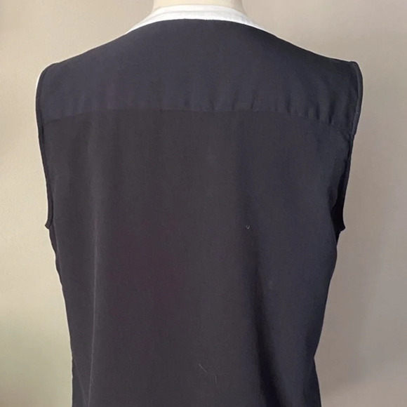 Talbots Black Split Neck Sleeveless Top 4 - Picture 5 of 5